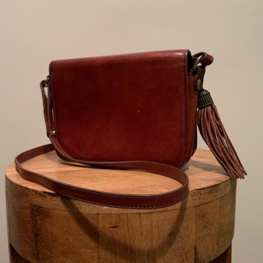Brahmin Designer Leather Crossbody Purse - Brown